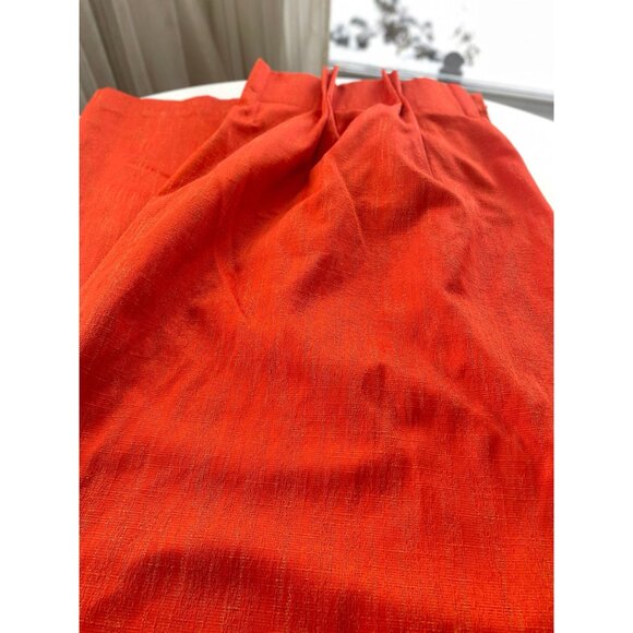 Vintage 60s curtain, orange jewel tone, pleated drape, shiny glossy - Picture 10 of 10